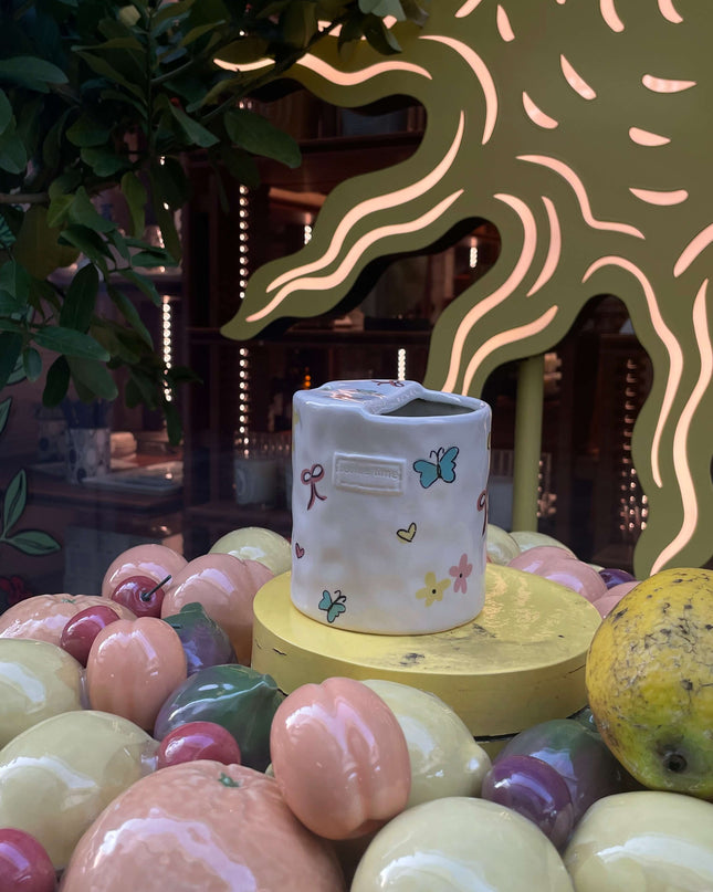 Hand-painted travel ceramic coffee mug