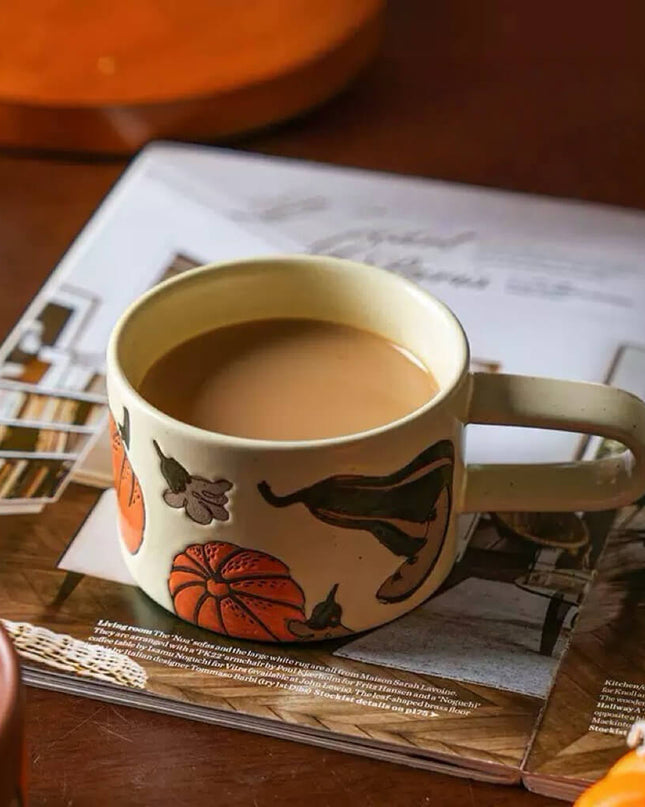 Pumpkin Ceramic Coffee Cup Set