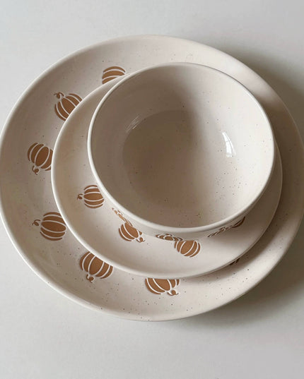 Pumpkin Hand-painted Ceramic Plate Set