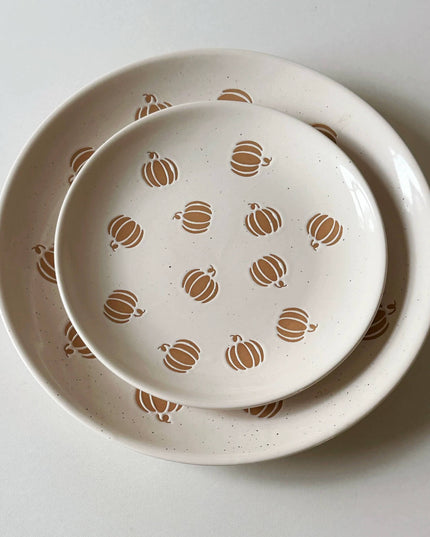 Pumpkin Hand-painted Ceramic Plate Set
