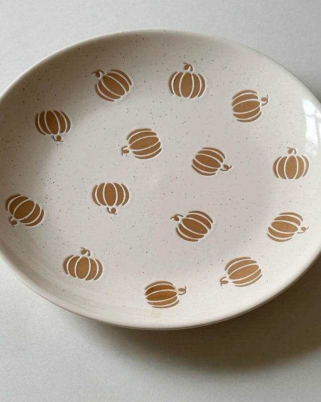 Pumpkin Hand-painted Ceramic Plate Set