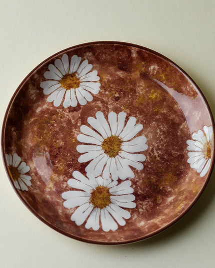 Wabi-Sabi Hand-Painted Daisy Plate