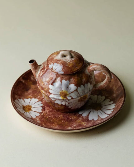 Wabi-Sabi Hand-Painted Daisy Plate