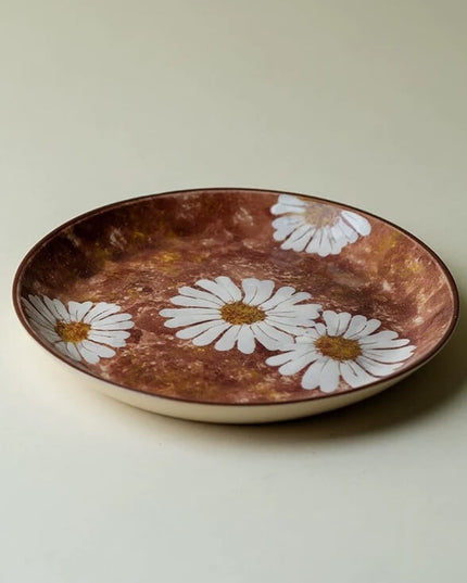 Wabi-Sabi Hand-Painted Daisy Plate