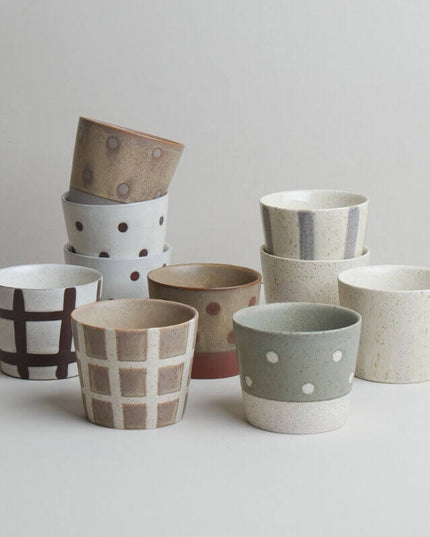 Wabi-Sabi Hand-Painted Ceramic Latte Coffee-Mug Series