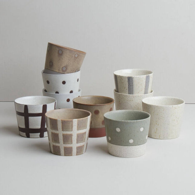 Wabi-Sabi Hand-Painted Ceramic Latte Coffee-Mug Series