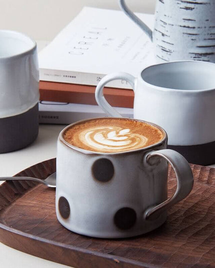 Ceramic Polka Dot Latte Mug - Handle