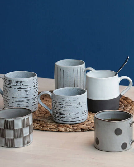 Ceramic Polka Dot Latte Mug - Handle
