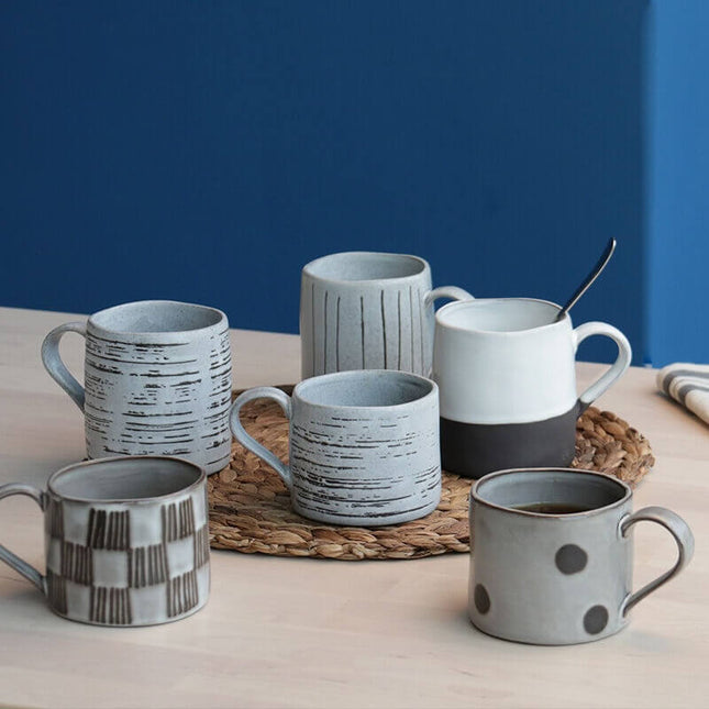 Ceramic Polka Dot Latte Mug - Handle