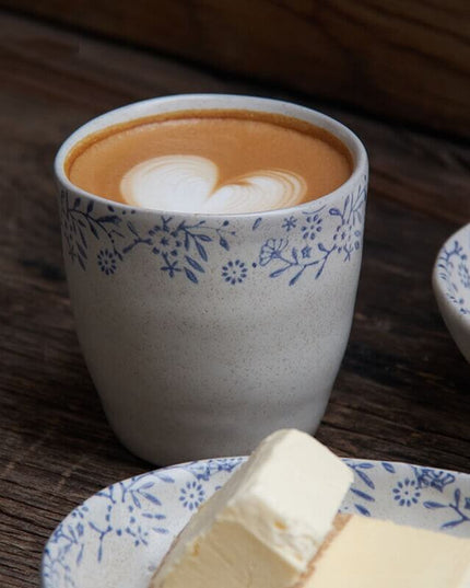 Hand-painted Floral Ceramic Mug - Handheld