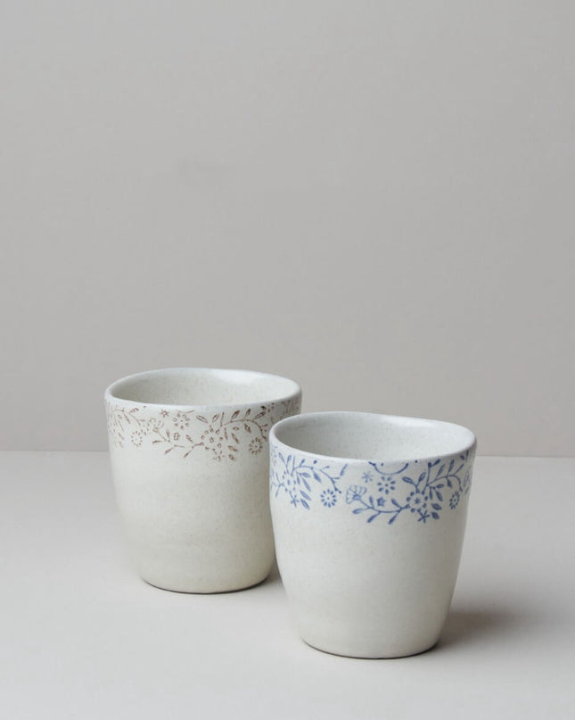 Hand-painted Floral Ceramic Mug - Handheld