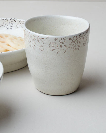 Hand-painted Floral Ceramic Mug - Handheld