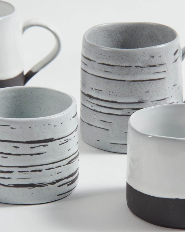 Striped Ceramic Matchstick Hand-painted Coffee Cup & Mug and handle- Fall Edition