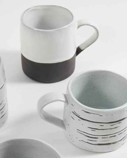 Striped Ceramic Matchstick Hand-painted Coffee Cup & Mug and handle- Fall Edition