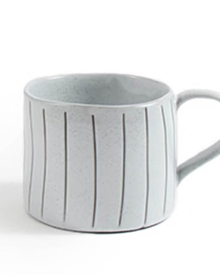 Striped Ceramic Matchstick Hand-painted Coffee Cup & Mug and handle- Fall Edition