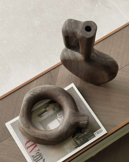 Wabi-sabi Wooden Art Vase