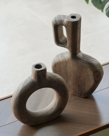 Wabi-sabi Wooden Art Vase