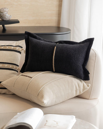 Antique Modern Woven Cotton-Linen Throw Pillow Cover