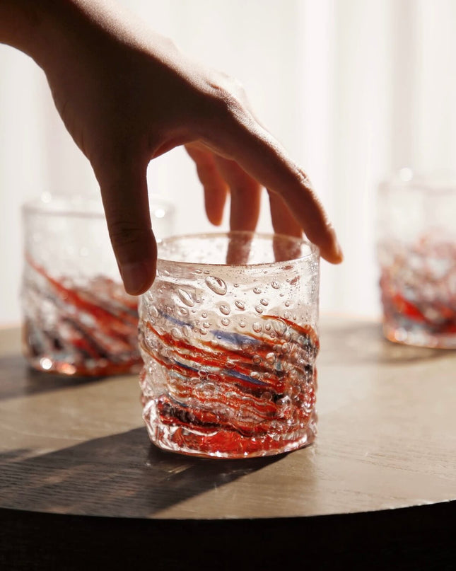 Embossed Bubble Whiskey Glass Set