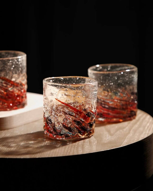Embossed Bubble Whiskey Glass Set