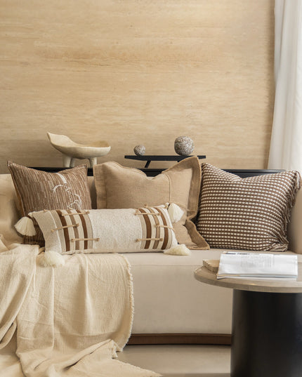 Antique Cotton Linen Natural Breathable Throw Pillow Cover