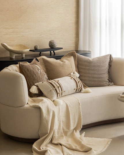 Antique Cotton Linen Natural Breathable Throw Pillow Cover