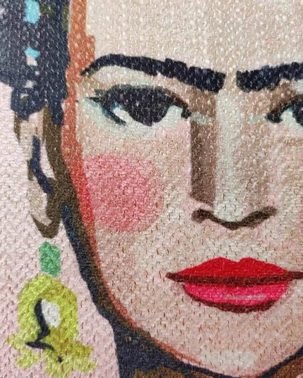 Frida Kahlo Pink Chenille Pillow Cushion