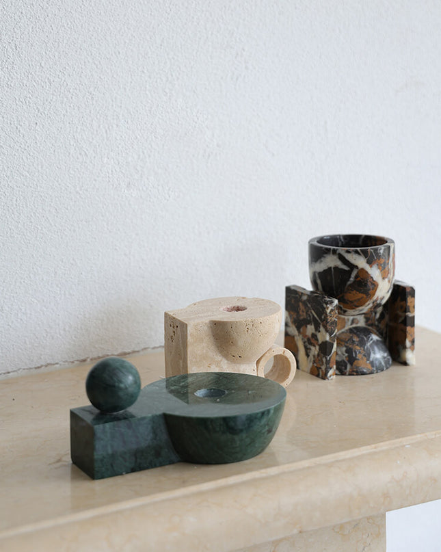 Natural Marble Candleholder & Decorative Base