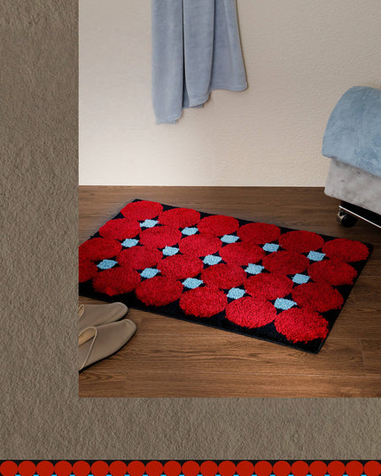 Tufted Wool Chequered Non-Slip Rug