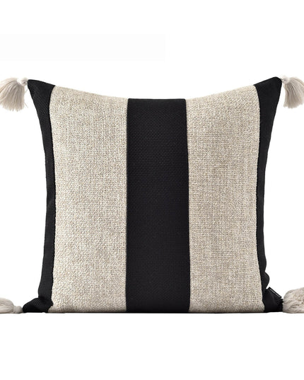 Wabi-sabi Stripe Linen Tassel Cushion