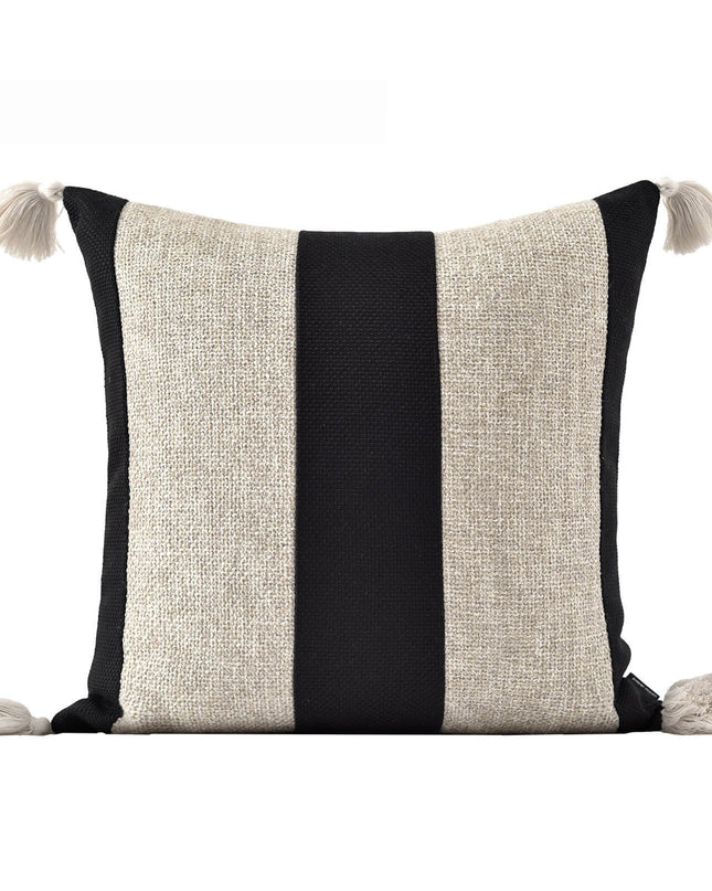 Wabi-sabi Stripe Linen Tassel Cushion