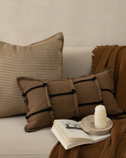 Antique Hemp Rope Patchwork Cushion