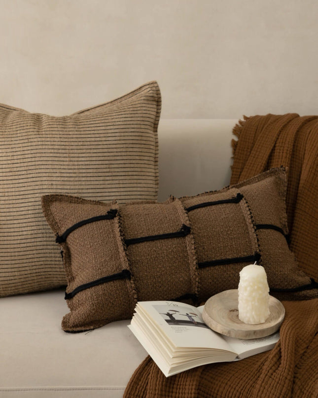 Antique Hemp Rope Patchwork Cushion