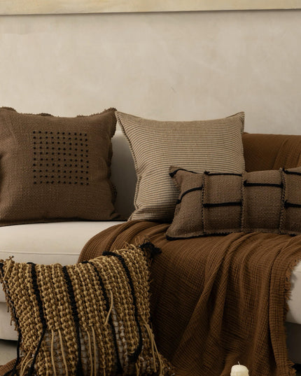 Antique Hemp Rope Patchwork Cushion