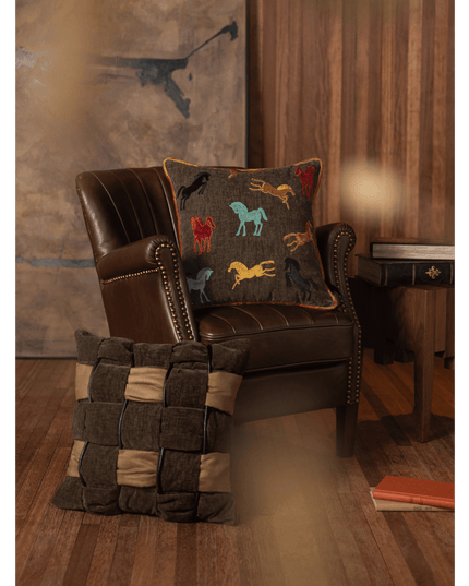 Embroidered Vintage Cushion - Equestrian Gift