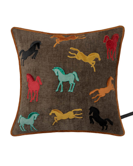 Embroidered Vintage Cushion - Equestrian Gift