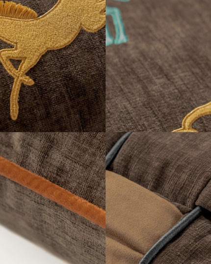 Embroidered Vintage Cushion - Equestrian Gift