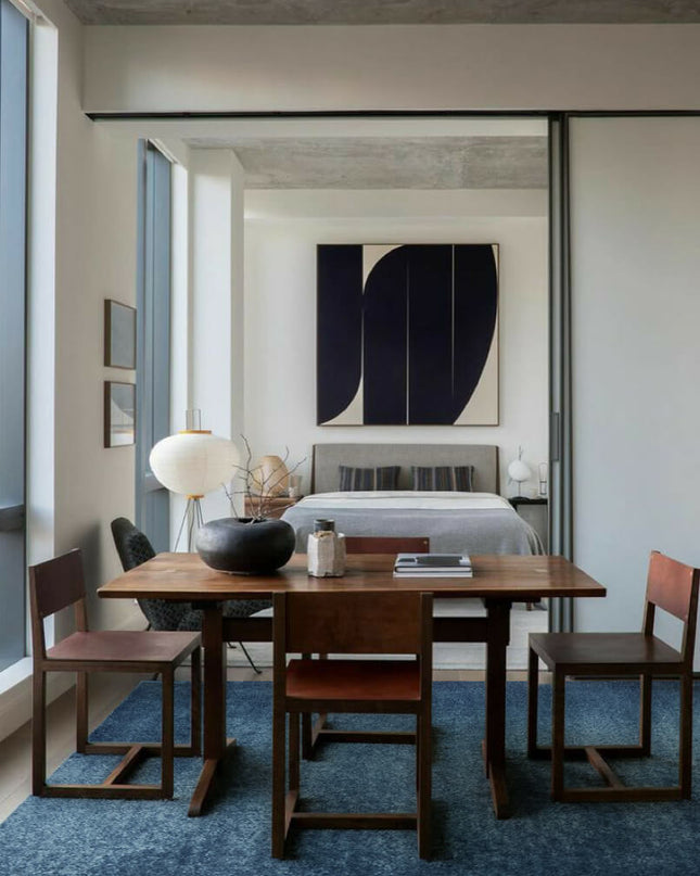 Silky Blue Wool Rug