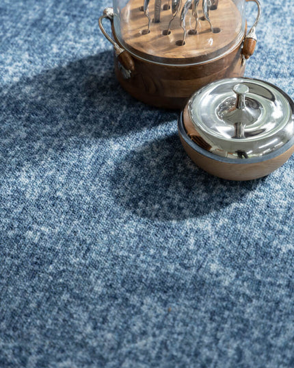 Silky Blue Wool Rug