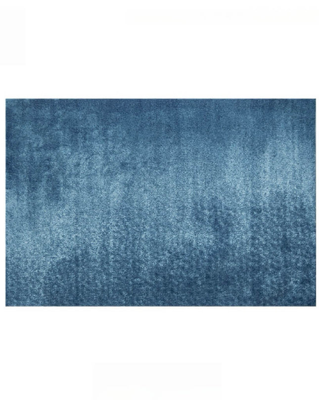 Silky Blue Wool Rug