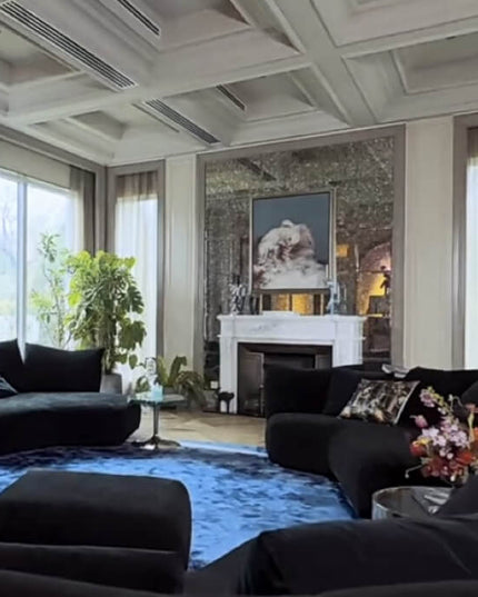 Silky Blue Wool Rug