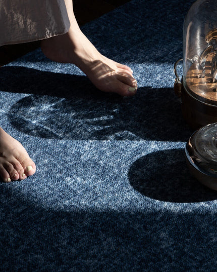 Silky Blue Wool Rug