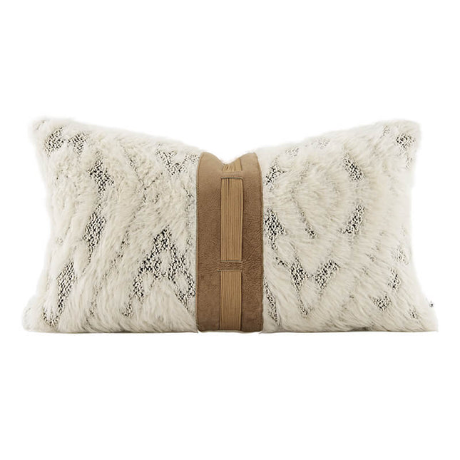 Modern Wool Patchwork Lumbar Pillow