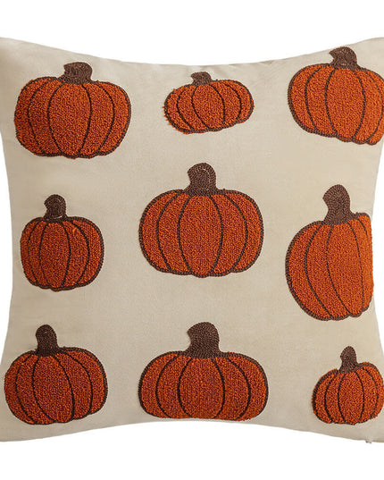 Autumn Pumpkin Embroidered Pillow - Halloween Edition
