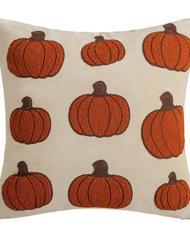 Autumn Pumpkin Embroidered Pillow - Halloween Edition