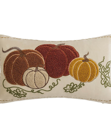 Autumn Pumpkin Embroidered Pillow - Halloween Edition