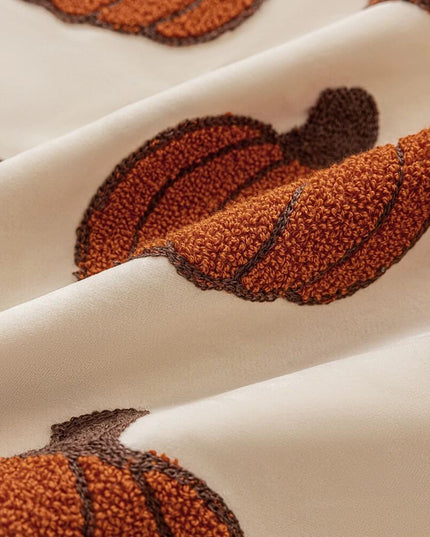 Autumn Pumpkin Embroidered Pillow - Halloween Edition
