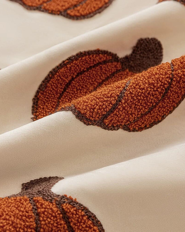 Autumn Pumpkin Embroidered Pillow - Halloween Edition