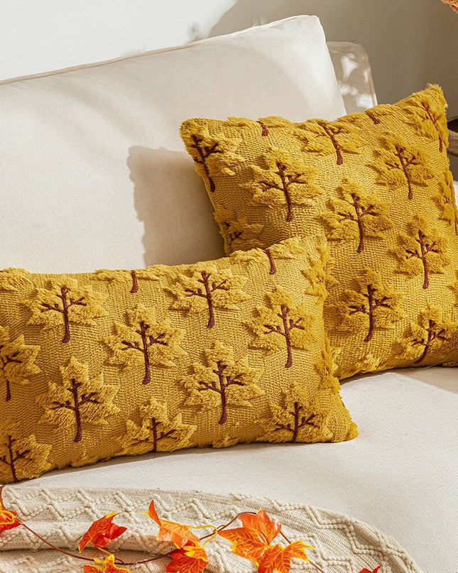Autumn Maple Leaf Embroidered Pillow - Autumn Edition