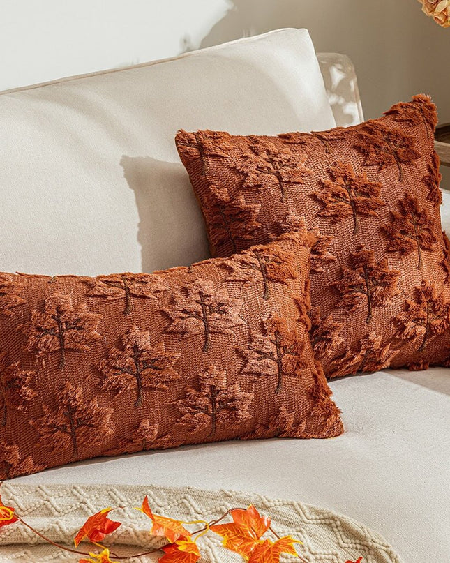 Autumn Maple Leaf Embroidered Pillow - Autumn Edition
